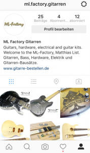 ML Factory Gitarren jetzt auch auf Instagram