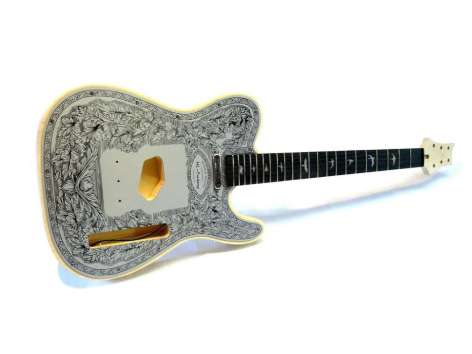 E-Gitarren-Bausatz Guitar Kit MLT Alu Top Bird Inlays