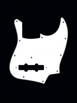 Bass Pickguard Standard 10-Loch 3-lagig wei