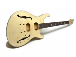 E-Gitarren Bausatz PR- Semi II Hollowbody Quilted Top Custom Mahagoni