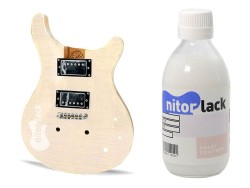 Gitarren Beize / Woodstain weiß / white auf Wasserbasis 250 ml Flasche