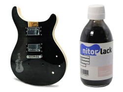 Gitarren Beize / Woodstain Black / Schwarz auf Wasserbasis 250 ml Flasche