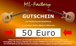 Geschenk, 50 Euro Geschenkgutschein - Gutschein fr Gitarrenshop