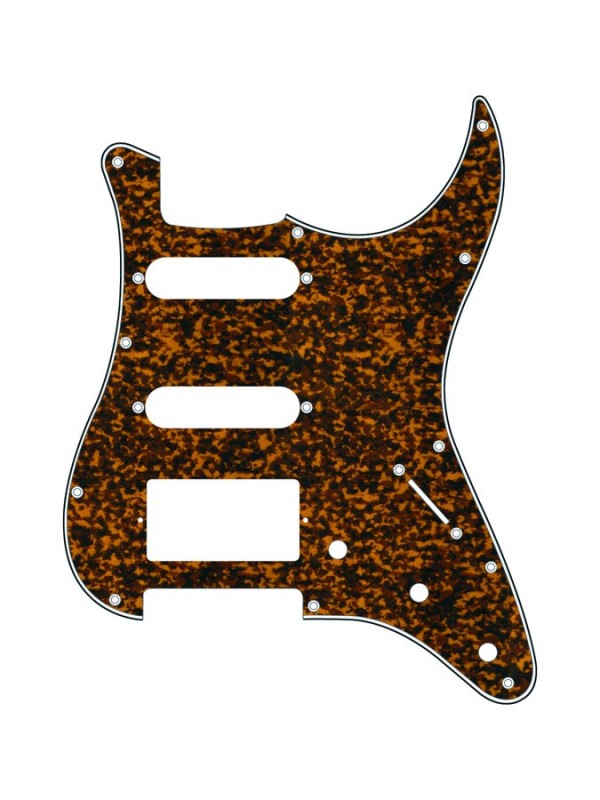 Pickguard E-Gitarre I Standard 11-Loch 3-lagig Tiger Red SSS 