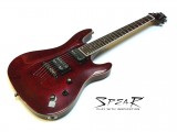 E-Gitarre Spear T-200 Quilted Maple Top, transparent rot
