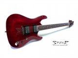 E-Gitarre Spear T-200 Quilted Maple Top, transparent rot