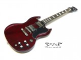 E-Gitarre Spear S-100F Flamed Maple Top transparent Red