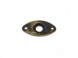 Buchsenplatte/Jackplate Katzenauge oval aged relic chrom