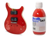 Gitarren Beize / Woodstain Scarlet Red auf Wasserbasis 250 ml Flasche
