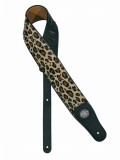 Gitarrengurt Gaucho GST-340-LE Leder mit künstlichem Leopardenfell